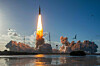 The Artemis II crewed lunar mission lifts off at the Kennedy Space Center in Cape Canaveral, Florida, on April 1, carrying a Korean satellite onboard. [AP/YONHAP]