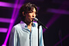Band Jannabi front man Choi Jung-hoon sings during a press event in Mapo District in western Seoul on July 6, 2022. [YONHAP]