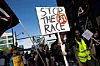 Demonstrators march across San Francisco, from OpenAI’s headquarters to xAI, calling for a pause in AI development, in San Francisco, California, on March 21. [REUTERS/YONHAP]