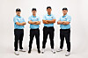 From left: Kim Min-kyu , Song Young-han, An Byeong-hun and Danny Lee pose for a promotional shot in this photo provided by Korean Golf Club in LIV Golf on Jan. 23.  [YONHAP]