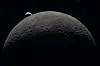 The image, captured by the Artemis II crew, shows the Earth setting behind the Moon during a lunar flyby on April 6. [AP/NASA/YONHAP]