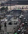 Gwanghwamun Square on March 16 in central Seoul is being prepped up for BTS's performance scheduled for March 21. [YONHAP]