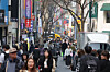 Tourists are seen at a street in Myeongdong, central Seoul on March 27. [NEWS1]