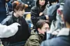 Director Yoo In-sik, center, and actor Park Eun-bin, left, on the set of ″The WONDERfools″ [NETFLIX]