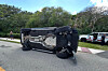 This photo provided by the Martin County Sheriff's Office shows the overturned vehicle in a rollover crash that involved Tiger Woods in Jupiter Island, Florida, on March 27. [AP/YONHAP]