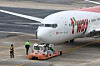 A T'way Air plane moves on the runway at Gimpo International Airport in western Seoul on June 25, 2025. [YONHAP]