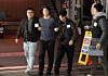 A suspect in the airline pilot murder case in Busan is seen in front of the Busan Jin Police Precinct in Busan on March 17. [NEWS1]