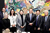 Hyosung Group Chairman Cho Hyun-joon, fourth from right, poses for a commemorative photo with a delegation from the Business Council of Australia, including CEO Bran Black, third from right, during a meeting to discuss cooperation. [HYOSUNG]