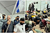 Stills from footage uploaded to Israeli National Security Minister Itamar Ben-Gvir's X show detained activists handcuffed and kneeling on the ground. [SCREEN CAPTURE]