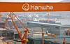 Hanwha Ocean's shipyard is seen in Geoje, South Gyeongsang on March 12. [YONHAP]