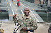 Gen. Xavier Brunson, commander of Combined Forces Command, speaks to reporters at a Korea-U.S. combined river crossing drill on the Imjin River in Yeoncheon County, Gyeonggi, on March 14. [YONHAP]