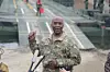 Gen. Xavier Brunson, commander of Combined Forces Command, speaks to reporters at a Korea-U.S. combined river crossing drill on the Imjin River in Yeoncheon County, Gyeonggi, on March 14. [YONHAP]