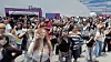 Exposition visitors dance to K-pop music at the ″2026 K-Expo USA: All About K-Style″ event in Los Angeles in May. [KOREA CREATIVE CONTENT AGENCY]