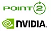 The logos of Point2 Technology, top, and Nvidia [POINT2 TECHNOLOGY/NVIDIA]