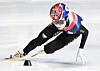 Kim Gil-li skates to a first-place finish during the final of the women's 1500-meter race at the ISU World Short Track Speed Skating Championships in Montreal on March 15. [AP/YONHAP]