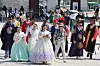 Foreign tourists wearing hanbok, or traditional Korean attire, tour Gyeongbok Palace in downtown Seoul on June 13, 2024. [YONHAP]