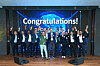 Mirae Asset Global Investments Chairman Park Hyeon-joo, fifth from left, poses for photos during the Mirae Asset Rally 2026 event held at the Sagewood Hongcheon resort complex in Gangwon from June 1 to 3, 2026. [MIRAE ASSET GLOBAL INVESTMENTS]