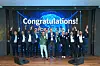 Mirae Asset Global Investments Chairman Park Hyeon-joo, fifth from left, poses for photos during the Mirae Asset Rally 2026 event held at the Sagewood Hongcheon resort complex in Gangwon from June 1 to 3, 2026. [MIRAE ASSET GLOBAL INVESTMENTS]
