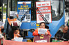 Protesters block a bus stop in Jongno District, central Seoul, during a rally calling for mobility rights on April 20. [YONHAP]