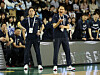 Former men’s national team assistant coach Seo Dong-cheol, left, is seen during a match at Wonju Gymnasium in Wonju, Gangwon on Feb. 25, 2024. Seo was appointed general manager of the Incheon Shinhan Bank S-Birds of the Women’s Korean Basketball League on March 18. [NEWS1]