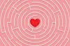 Why is saying 'I love you' so hard? A heart symbol in a labyrinth is pictured in this illustration. [GETTY IMAGES]