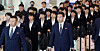 The North Korean women's football club Naegohyang Women's FC arrives at Incheon International Airport on May 17 to compete in the semifinals of the Asian Football Confederation Women’s Champions League. [JOINT PRESS CORPS]