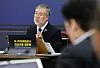Song Ki-choon, chairperson of the National Commission for the Investigation of the October 29 Itaewon Disaster and Prevention of Recurrence, speaks during a hearing in Seoul on March 12. [KIM KYOUNG-ROK]