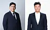 A photo of HYBE chairman Bang Si-hyuk, left, and JYP Entertainment chairman Park Jin-young [HYBE, JYP ENTERTAINMENT]