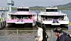 A Hangang Bus ferry is docked at the Magok Pier in Gangseo District, western Seoul, on Oct. 19, 2025. [NEWS1]