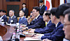 Prime Minister Kim Min-seok, fourth from left, speaks during a meeting of a task force on anti-terrorism at the government complex in Jongno District, central Seoul, on May 15. [YONHAP]