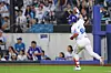 Samsung Lions' player Park Seung-kyu celebrates after hitting a game-tying three-run home run in the bottom of the eighth inning against the NC Dinos in Samsung Lions Park in Daegu on June 2. [SAMSUNG LIONS]