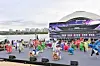 An Arirang performance takes place during the 'Jeongseon Arirang in Seoul' event, held to mark the 50th anniversary of Jeongseon Arirang, in Yeouido District, western Seoul on May 17, 2025. [JEONGSEON COUNTY]