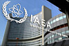 The logo of the International Atomic Energy Agency (IAEA) is seen at the agency's headquarters in Vienna, Austria on March 2. [AFP/YONHAP]