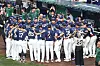The Korean team huddles before the start of the World Baseball Classic quarterfinal against the Dominican Republic in Miami on March 13.