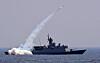 The Chuncheon FFG-II frigate launches Haegung surface-to-air missiles to shoot down an aerial target during live-fire drills held in the East Sea in 2024, in a photo provided by the South Korean Navy. [YONHAP]
