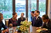 President Lee Jae Myung, second from right, holds a Korea-Mexico summit with Mexican President Claudia Sheinbaum at the Group of Seven summit venue in Alberta, Canada, on June 17, 2025. [PRESIDENTIAL OFFICE]