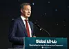 United Nations Development Programme Administrator Alexander De Croo gives a congratulatory message using the vision declaration ceremony for the Global AI Hub initiative at the Grand Hyatt Seoul in Yongsan District, central Seoul, on May 21. [NEWS1]