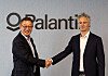 Hyun Shin-gyoon, left, CEO of LG CNS, and Alex Karp, CEO of Palantir, pose for a photo during a strategic partnership signing ceremony in the United States on March 11. [LG CNS]