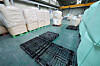 A warehouse at a plastic film plant in Ansan is partially empty on March 24, amid supply disruptions caused by the war in the Middle East. [YONHAP]