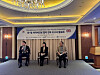 James Sullivan, left, cyber director of the Royal United Services Institute (RUSI), a leading defense think tank in Britain, and panelists speak at an event hosted by RUSI in Seoul on March 4. [YONHAP]
