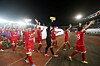 North Korea’s Naegohyang Women’s FC waves to its fans after a game in Yangon, Myanmar, on Nov. 15, 2025. [EPA/YONHAP]