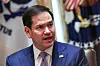 U.S Secretary of State Marco Rubio speaks during a Cabinet meeting with US President Donald Trump in the Cabinet Room of the White House in Washington on May 27. [EPA/YONHAP]