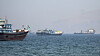 Ships and boats in the Strait of Hormuz near Musandam, Oman, on April 29 [REUTERS/YONHAP]