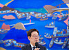President Lee Jae Myung speaks during a meeting with delegates attending the Korea-Africa Foreign Ministers’ Meeting at the Blue House in Jongno District, central Seoul, on June 2. [NEWS1]