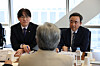 Senior presidential secretary for AI future planning Ha Jung-woo, left, and Presidential Council on National AI Strategy Vice Chair Im Moon-young are seen during a meeting with AMD CEO Lisa Su at the Presidential Advisory Council on Science and Technology in Jongno District, central Seoul, on March 19. [MINISTRY OF SCIENCE AND ICT]