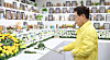 President Lee Jae Myung lays flowers at a memorial altar for victims of the Jeju Air crash on May 18. The accident occurred at Muan International Airport on Dec. 29, 2024. [NEWS1]