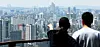 People overlook buildings in Seoul. [YONHAP]