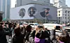 A video celebrating K-pop boy band BTS’ comeback is being displayed on the Shinsegae Square screen at the main branch of Shinsegae Department Store in Jung District, central Seoul, on March 21. [NEWS1]