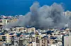 Smoke rises from the site of an Israeli airstrike on Beirut's southern suburbs in Lebanon on March 30. A strike hit the Lebanese capital after Israel issued a warning for people in the Hezbollah stronghold to leave. [AFP/YONHAP]
