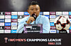 Naegohyang Women's FC manager Ri Yu-il speaks during an AFC Women's Champions League pregame press conference at Suwon Sports Complex in Suwon, Gyeonggi, on May 19. [NEWS1]